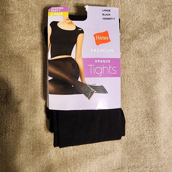 Hanes Accessories - NWT Womens Hanes Opaque Tights. Size L. Black